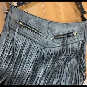 Vegan leather fringe bag